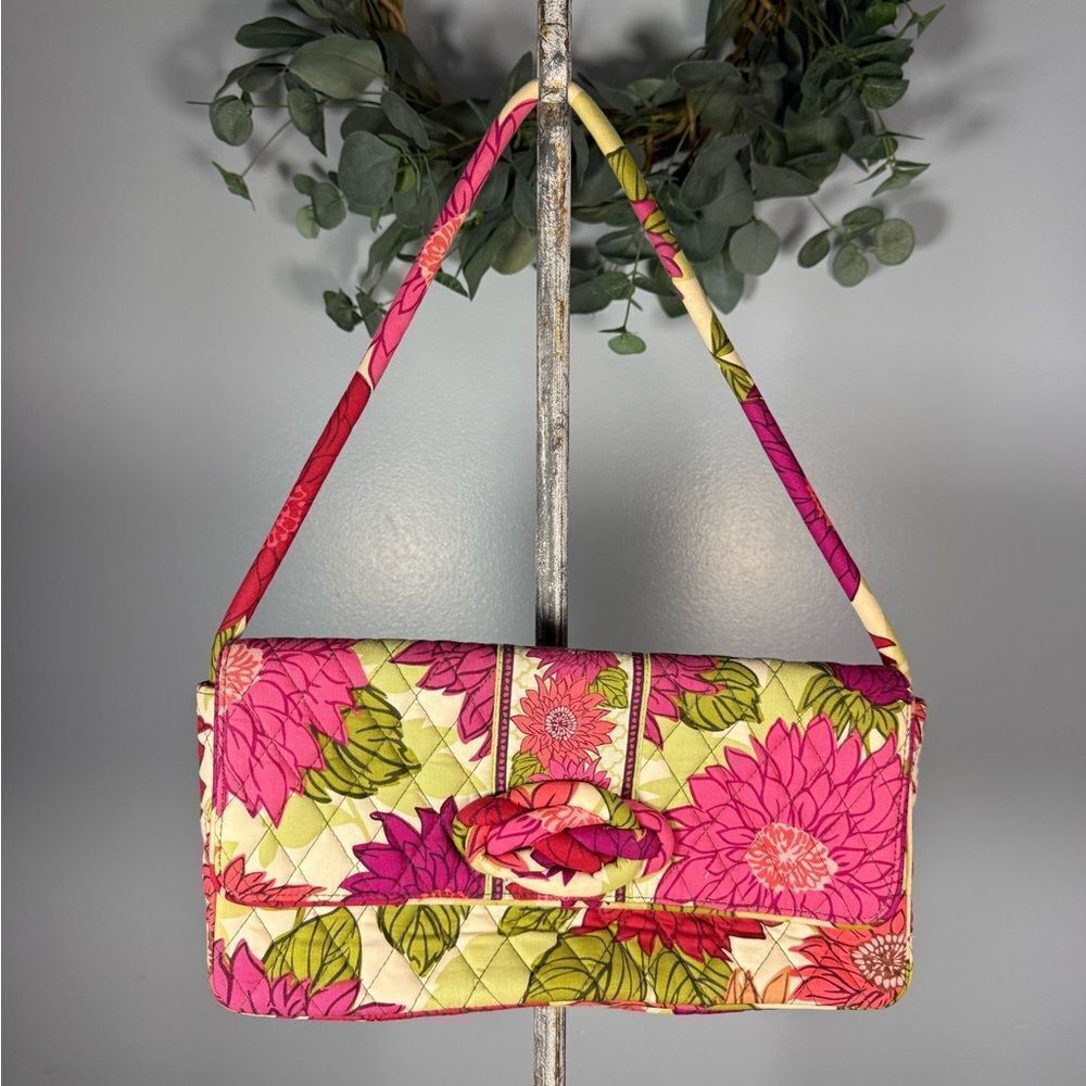 Vera Bradley Hello Dahlia Shoulder Purse with Magnetic Closure Retired Pattern